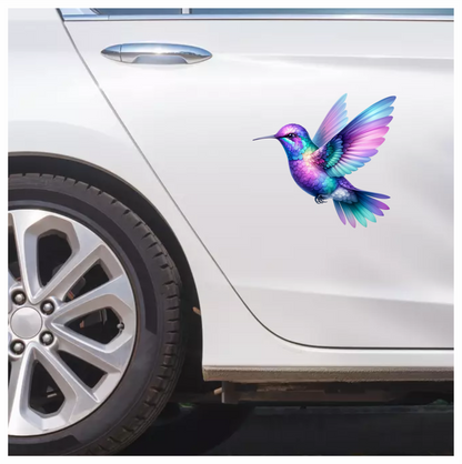 Purple Hummingbird Bird Flying With Wings Vinyl Sticker Decal