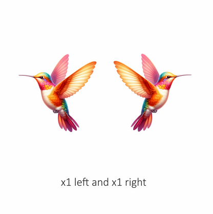 Orange Hummingbird Bird Flying With Wings Vinyl Sticker Decal