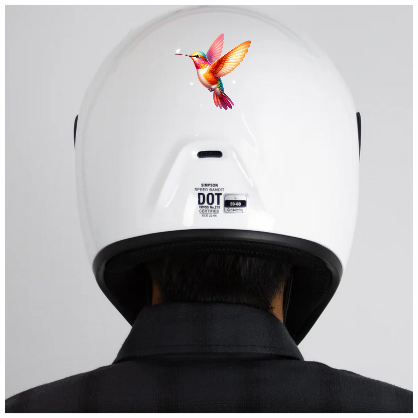 Orange Hummingbird Bird Flying With Wings Vinyl Sticker Decal