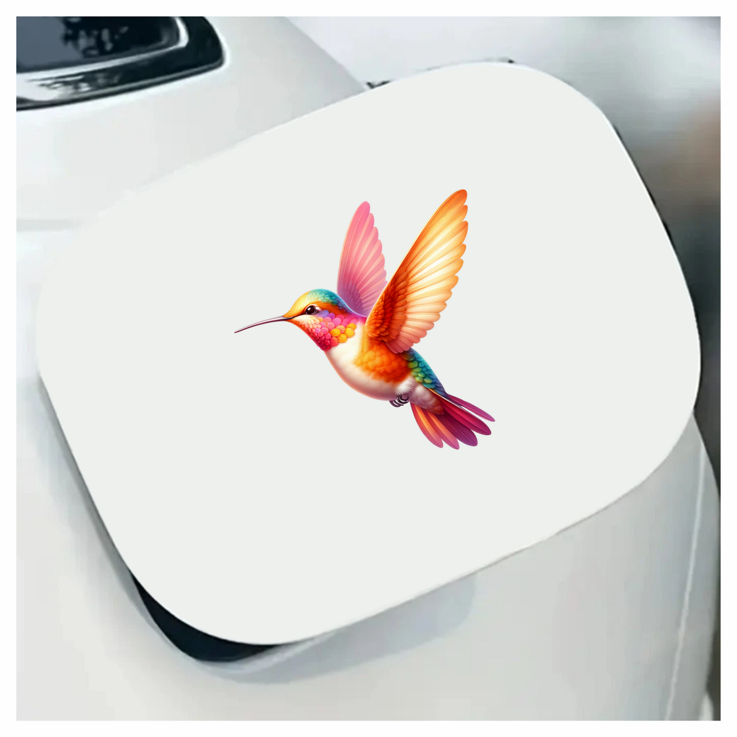 Orange Hummingbird Bird Flying With Wings Vinyl Sticker Decal