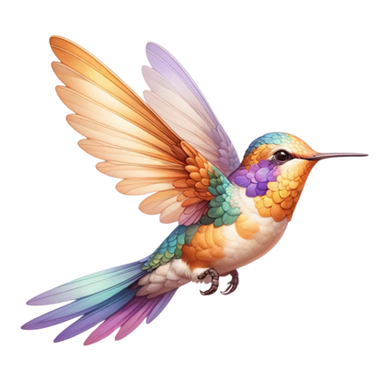 Multi Hummingbird Bird Flying With Wings Vinyl Sticker Decal
