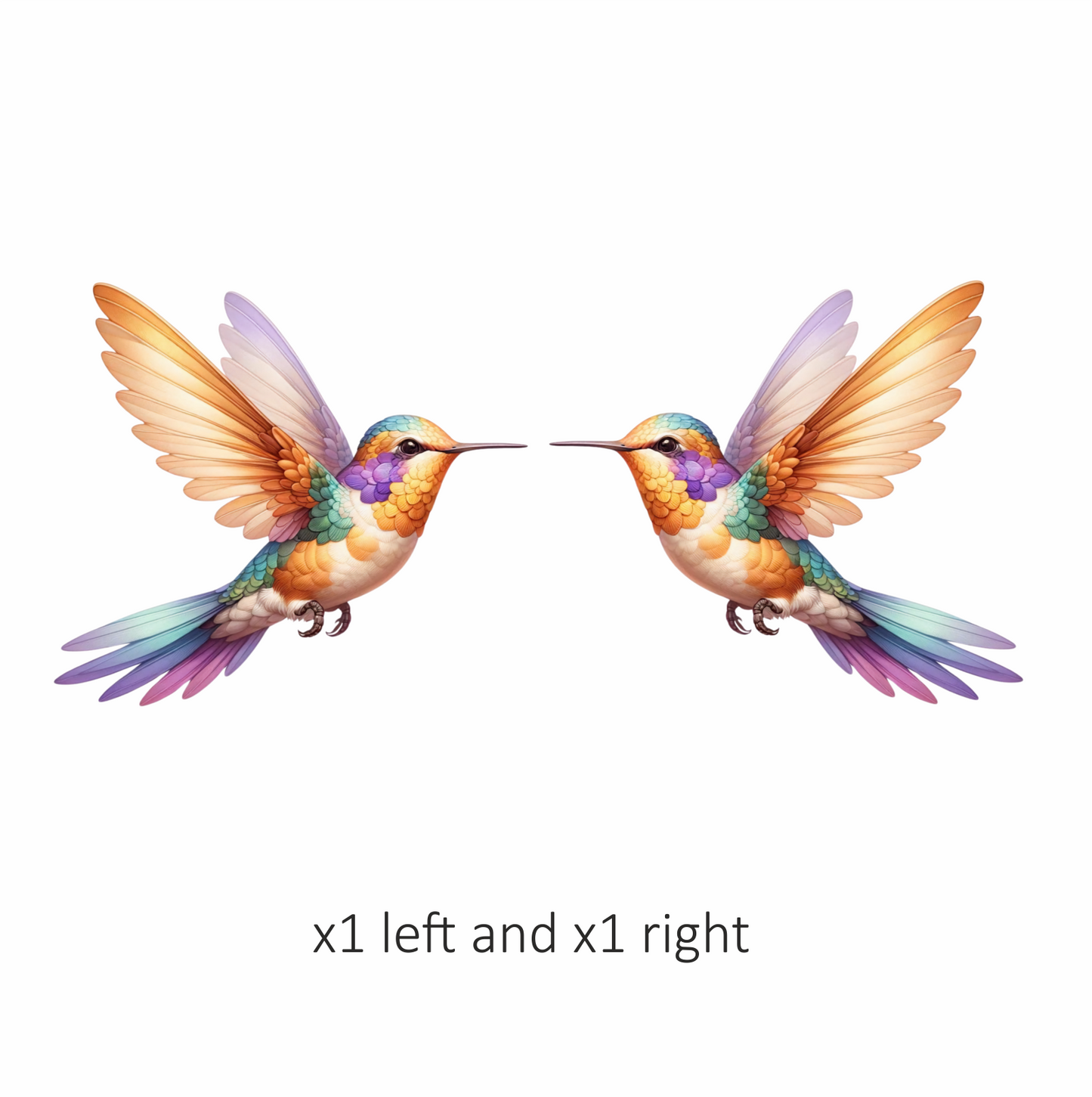 Multi Hummingbird Bird Flying With Wings Vinyl Sticker Decal