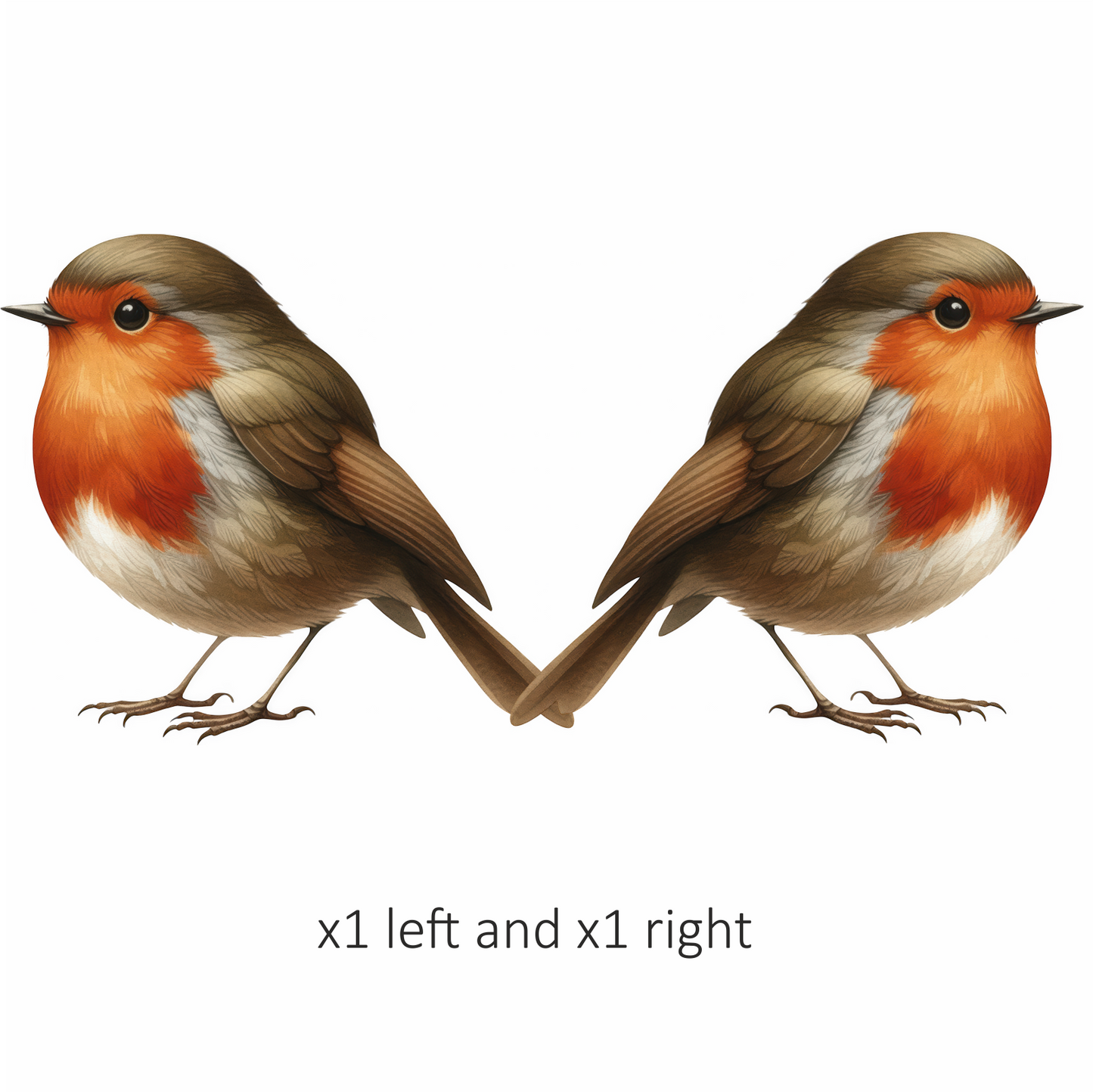 Brown Robin Bird With Red Chest Vinyl Sticker Decal