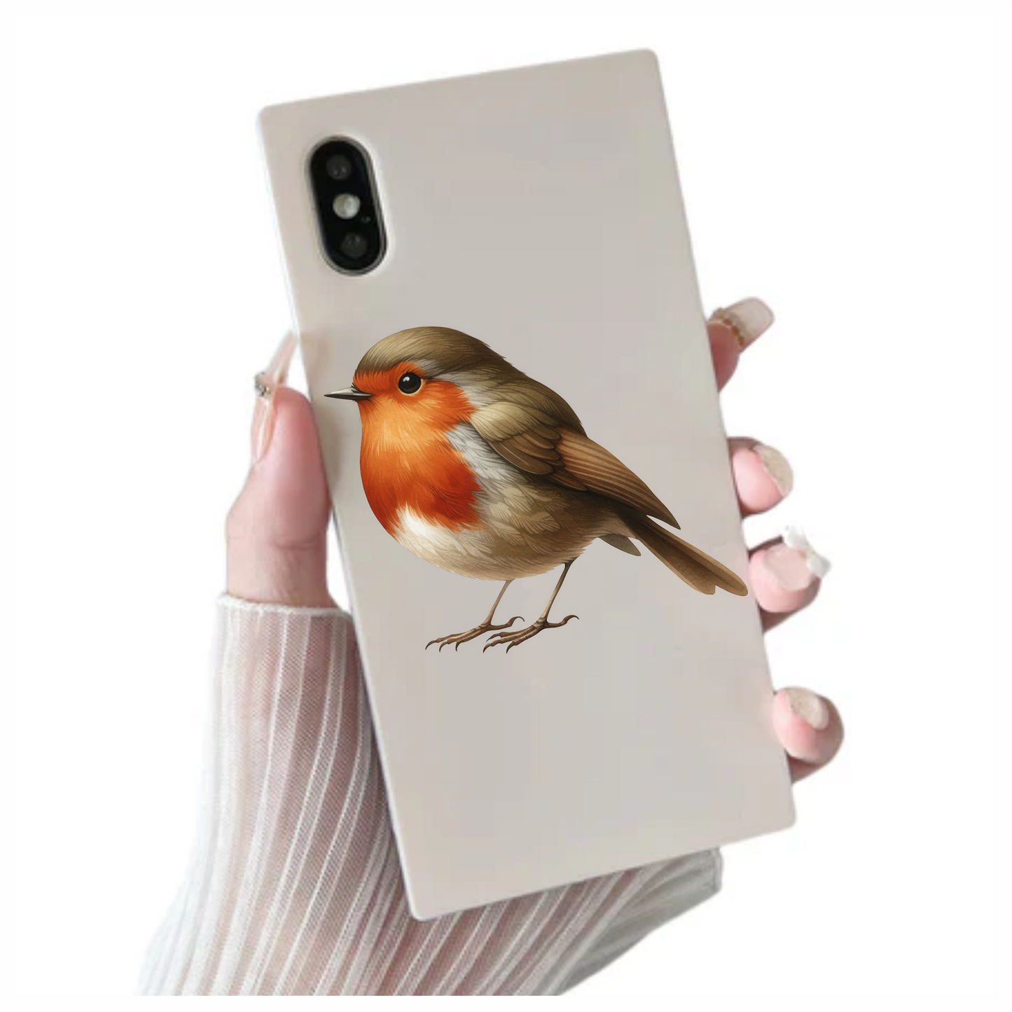 Brown Robin Bird With Red Chest Vinyl Sticker Decal