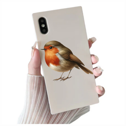 Brown Robin Bird With Red Chest Vinyl Sticker Decal