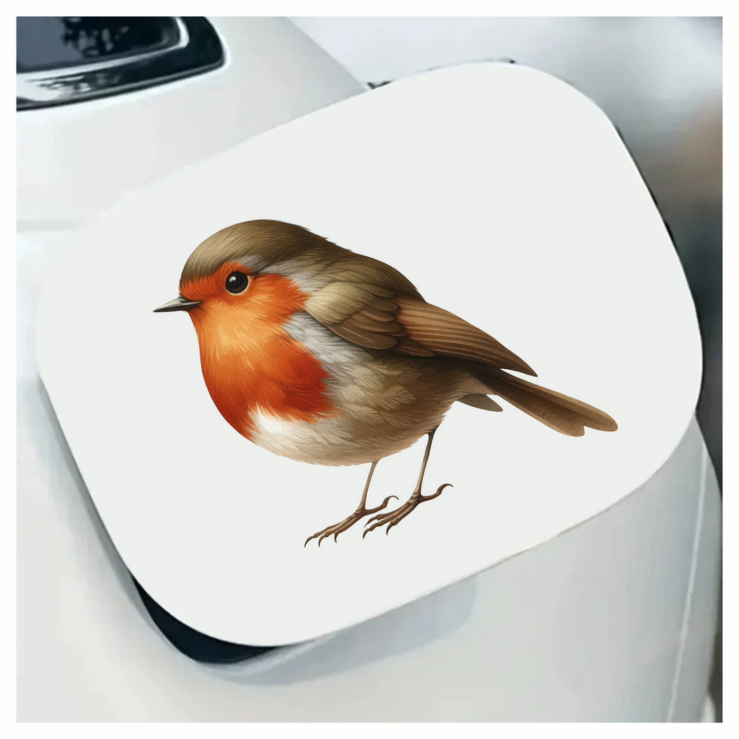 Brown Robin Bird With Red Chest Vinyl Sticker Decal