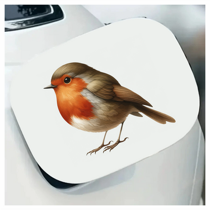 Brown Robin Bird With Red Chest Vinyl Sticker Decal