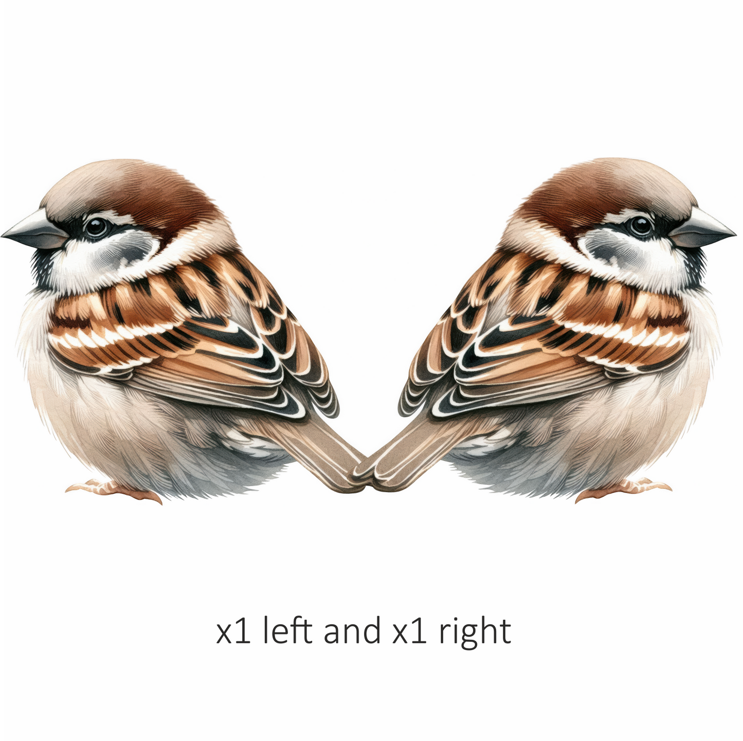 Brown Sparrow Bird With White Feathers Vinyl Sticker Decal