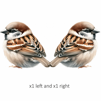 Brown Sparrow Bird With White Feathers Vinyl Sticker Decal