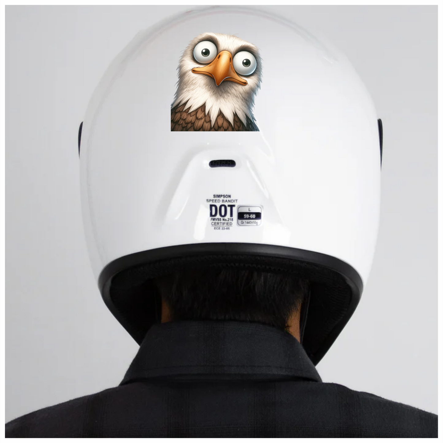 White Eagle Bird With Brown Feathers Vinyl Sticker Decal