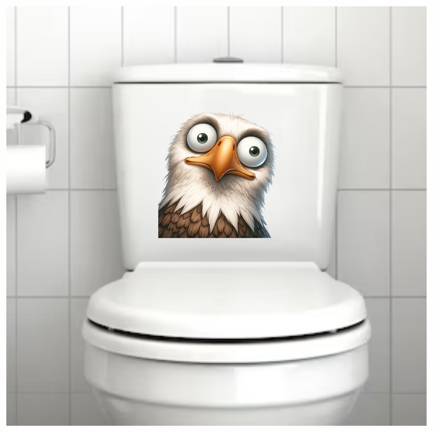 White Eagle Bird With Brown Feathers Vinyl Sticker Decal