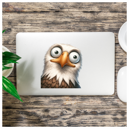 White Eagle Bird With Brown Feathers Vinyl Sticker Decal