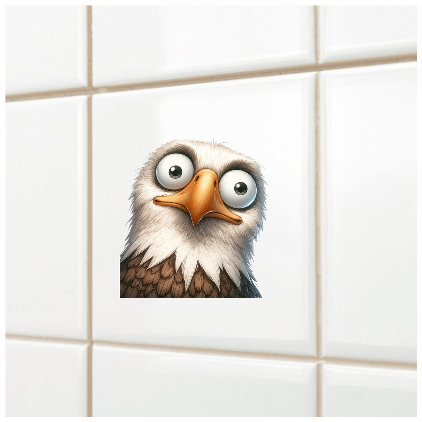 White Eagle Bird With Brown Feathers Vinyl Sticker Decal