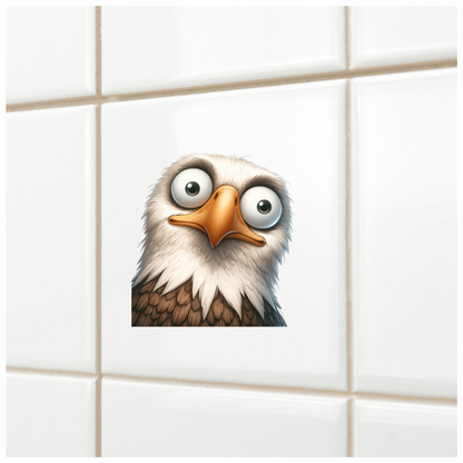 White Eagle Bird With Brown Feathers Vinyl Sticker Decal
