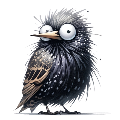 Black Starling Bird With White Spots Vinyl Sticker Decal