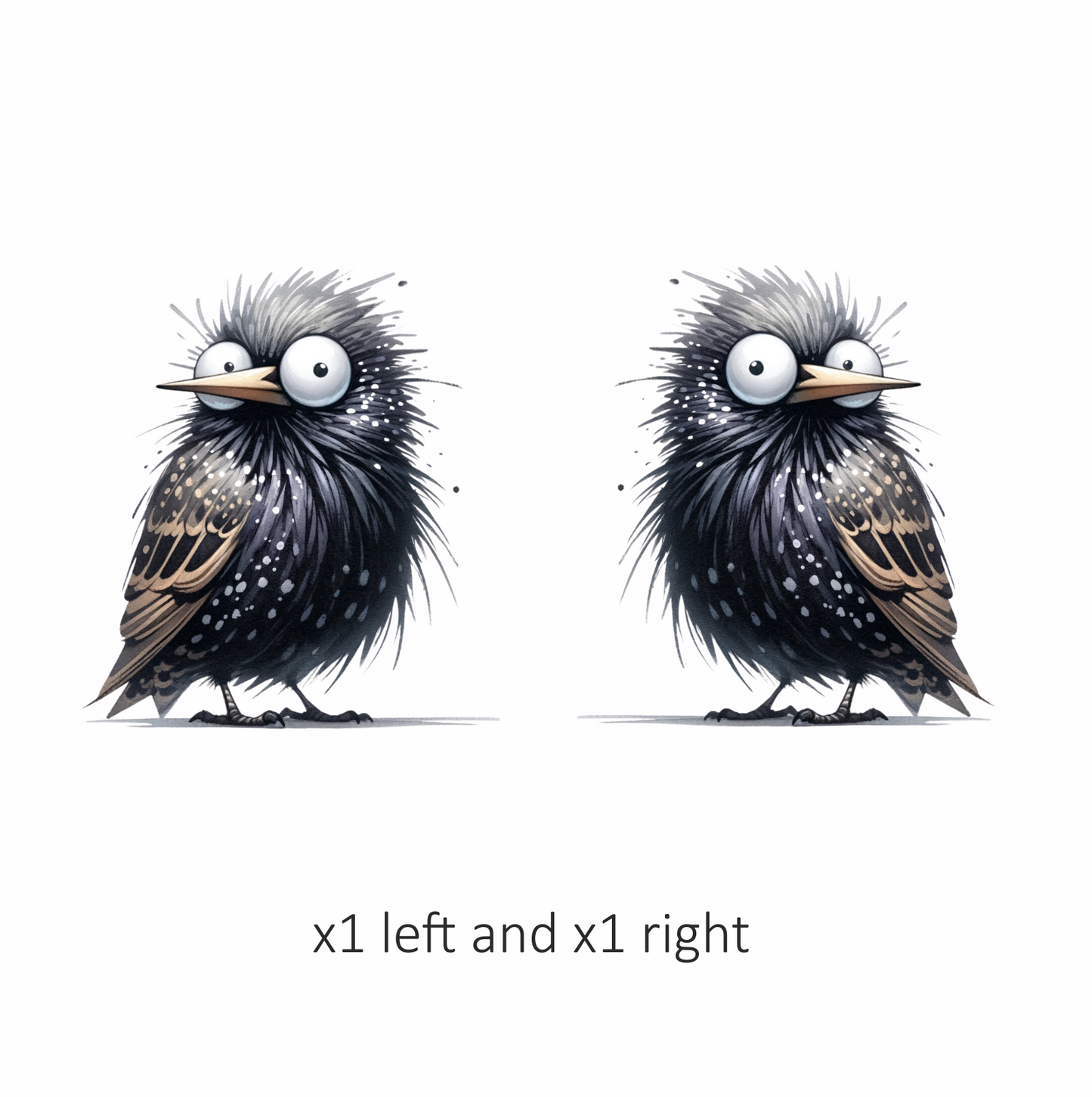 Black Starling Bird With White Spots Vinyl Sticker Decal