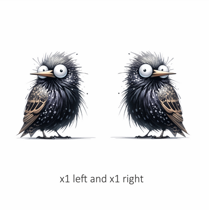 Black Starling Bird With White Spots Vinyl Sticker Decal