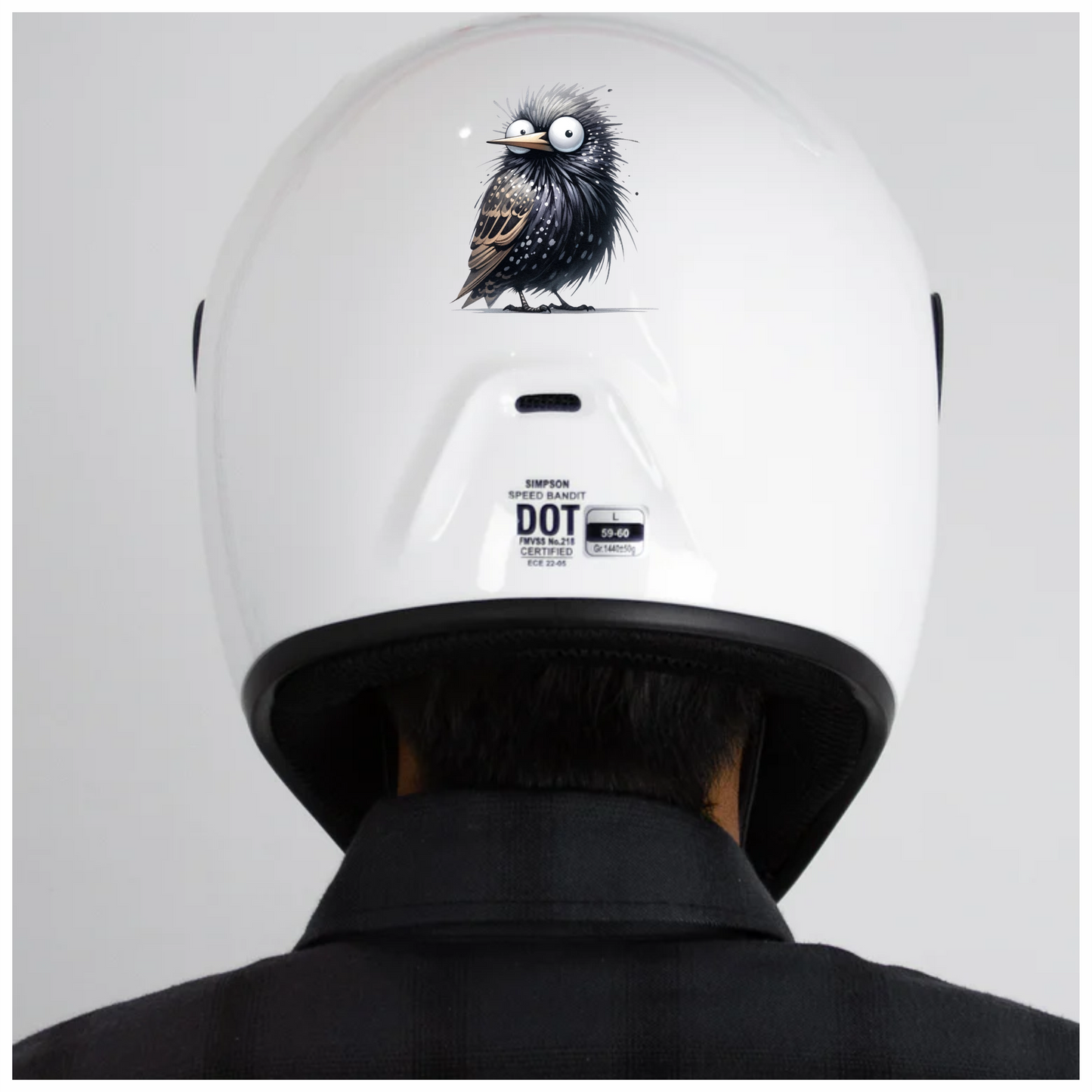 Black Starling Bird With White Spots Vinyl Sticker Decal