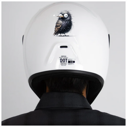 Black Starling Bird With White Spots Vinyl Sticker Decal