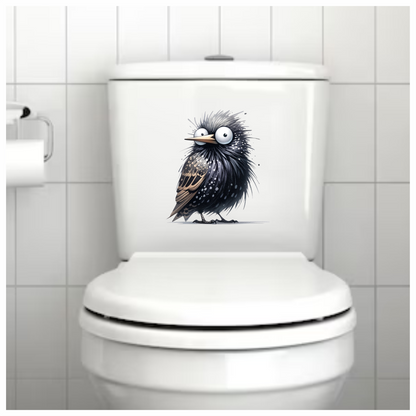 Black Starling Bird With White Spots Vinyl Sticker Decal