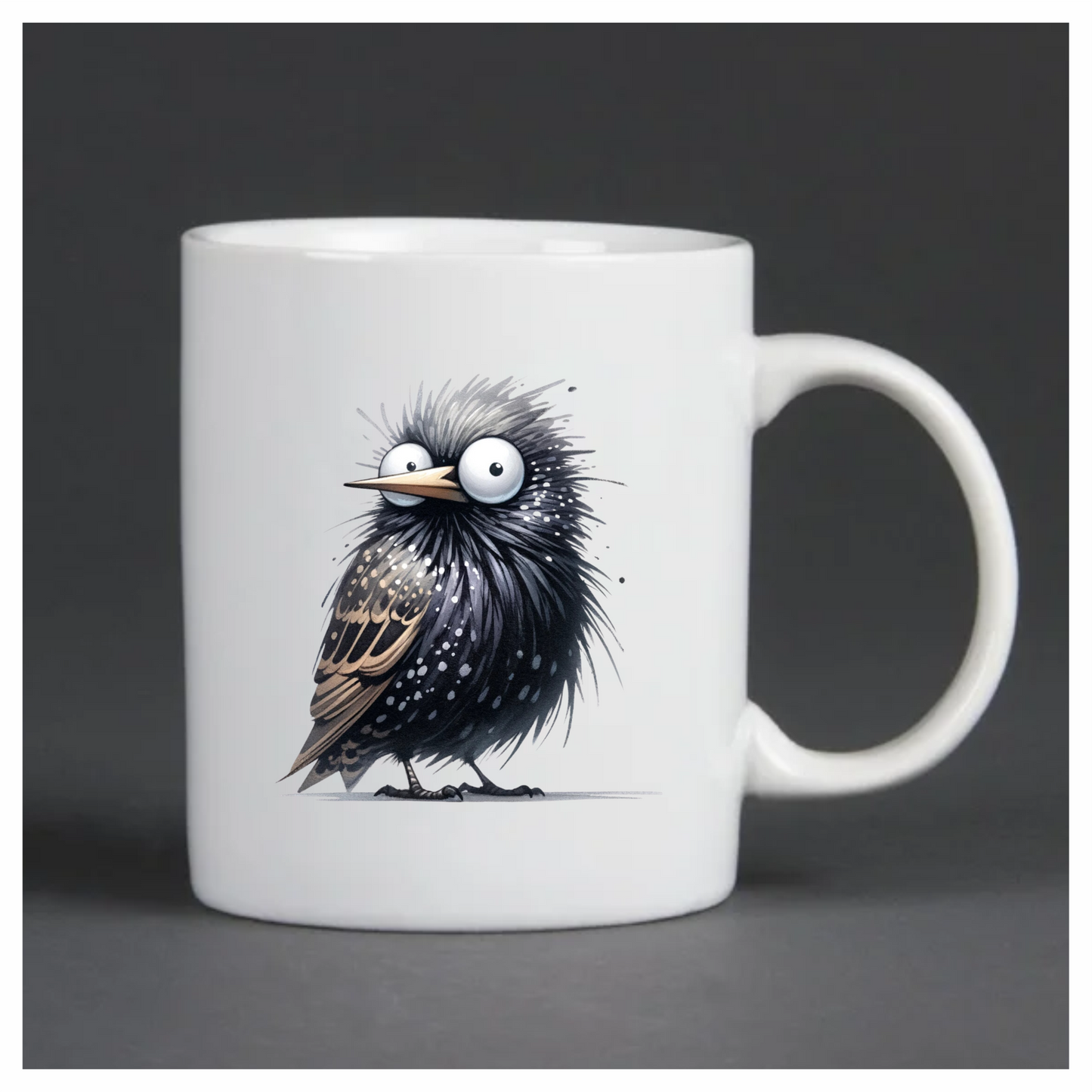 Black Starling Bird With White Spots Vinyl Sticker Decal