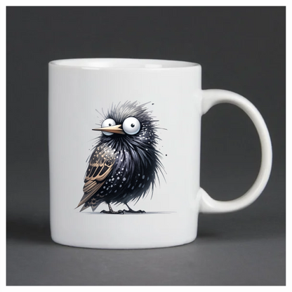 Black Starling Bird With White Spots Vinyl Sticker Decal