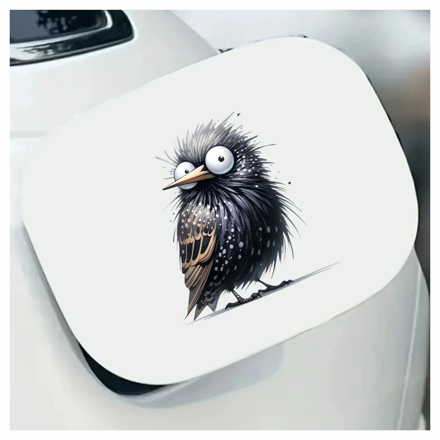 Black Starling Bird With White Spots Vinyl Sticker Decal