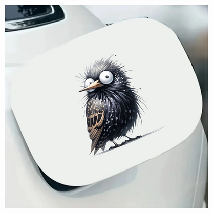 Black Starling Bird With White Spots Vinyl Sticker Decal