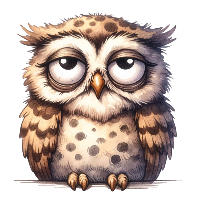 Brown Owl Bird With Dark Spots Vinyl Sticker Decal