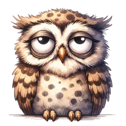 Brown Owl Bird With Dark Spots Vinyl Sticker Decal