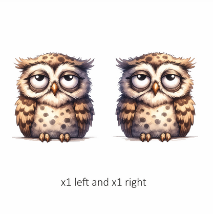 Brown Owl Bird With Dark Spots Vinyl Sticker Decal