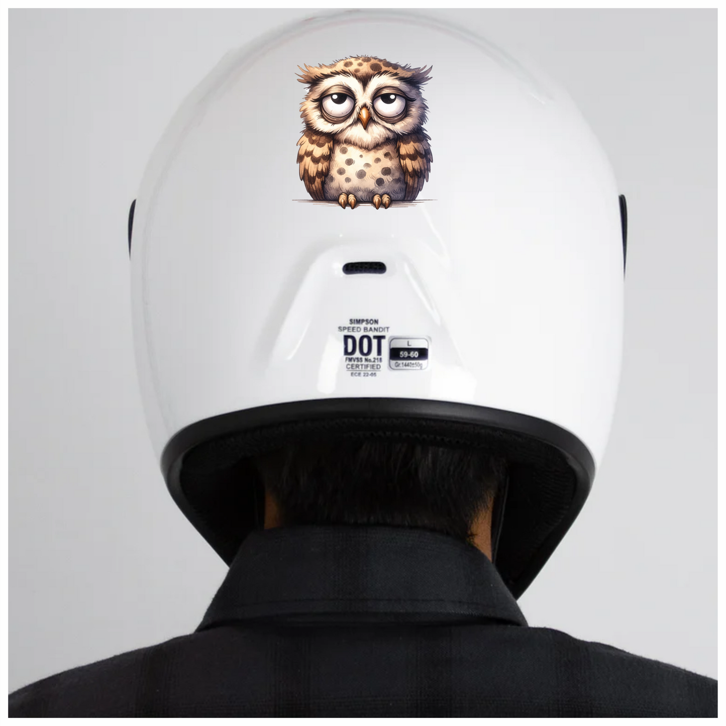 Brown Owl Bird With Dark Spots Vinyl Sticker Decal