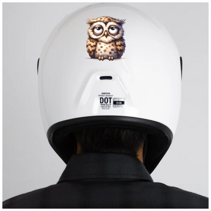 Brown Owl Bird With Dark Spots Vinyl Sticker Decal