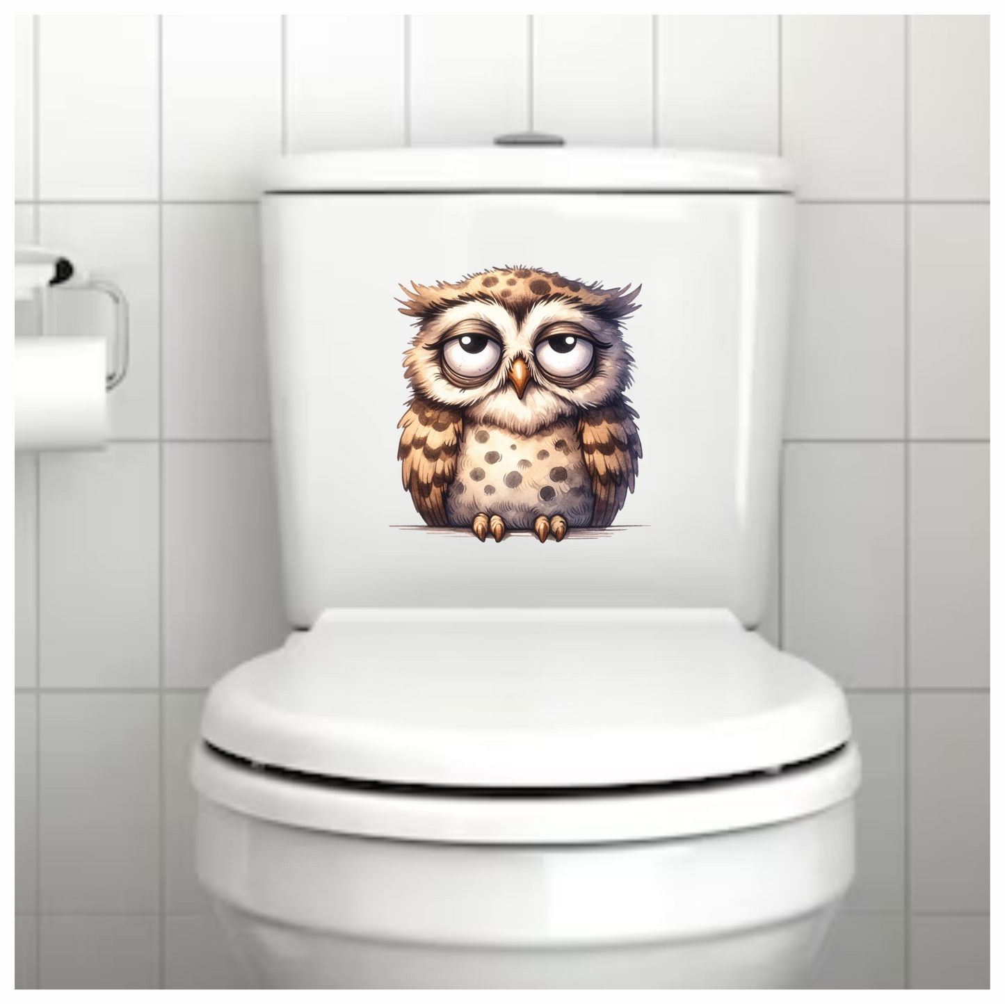 Brown Owl Bird With Dark Spots Vinyl Sticker Decal