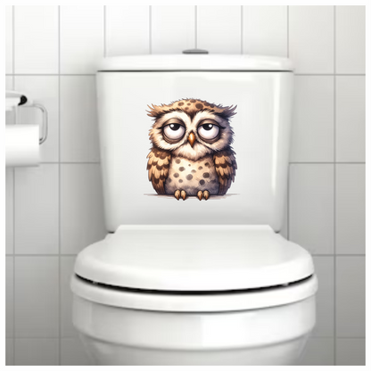 Brown Owl Bird With Dark Spots Vinyl Sticker Decal