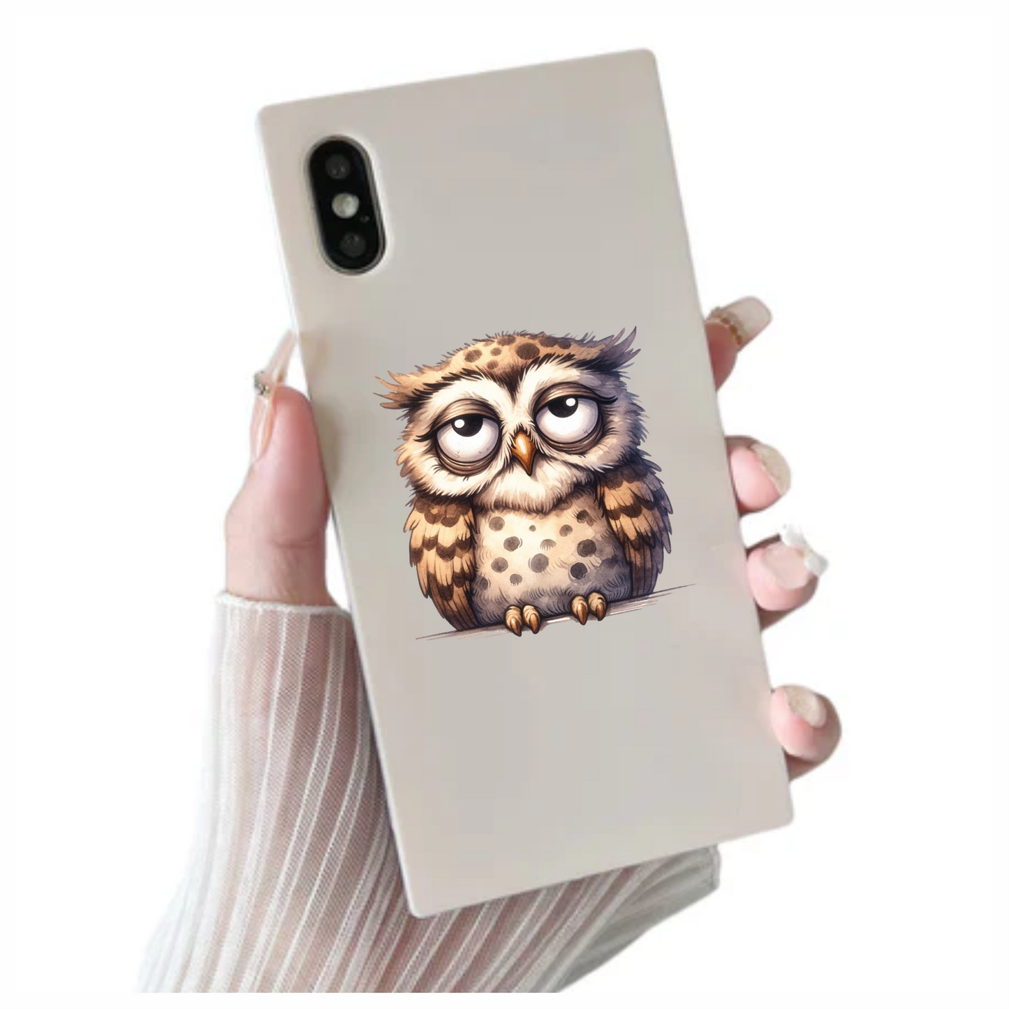 Brown Owl Bird With Dark Spots Vinyl Sticker Decal