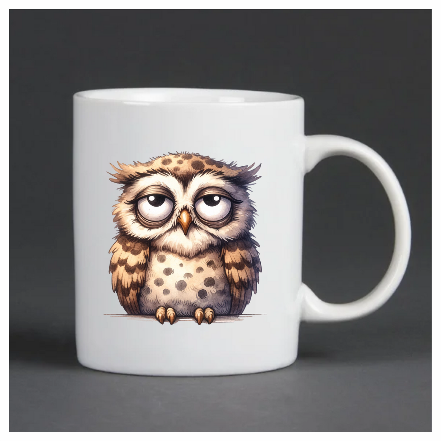 Brown Owl Bird With Dark Spots Vinyl Sticker Decal