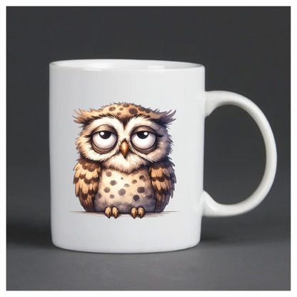 Brown Owl Bird With Dark Spots Vinyl Sticker Decal