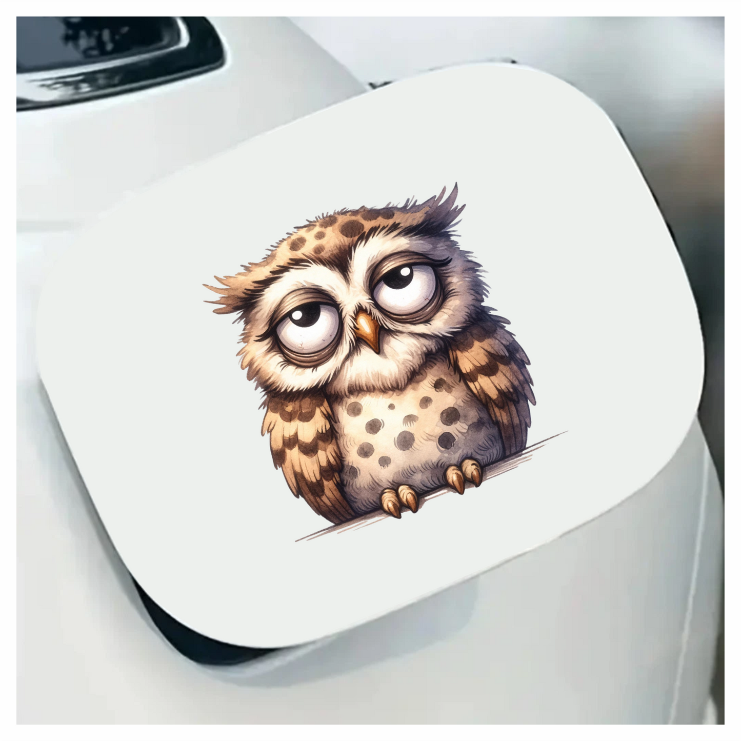 Brown Owl Bird With Dark Spots Vinyl Sticker Decal