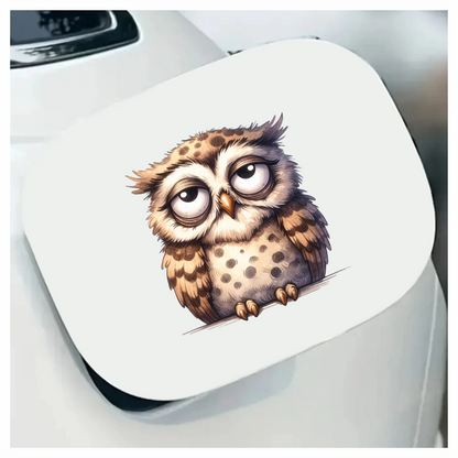 Brown Owl Bird With Dark Spots Vinyl Sticker Decal
