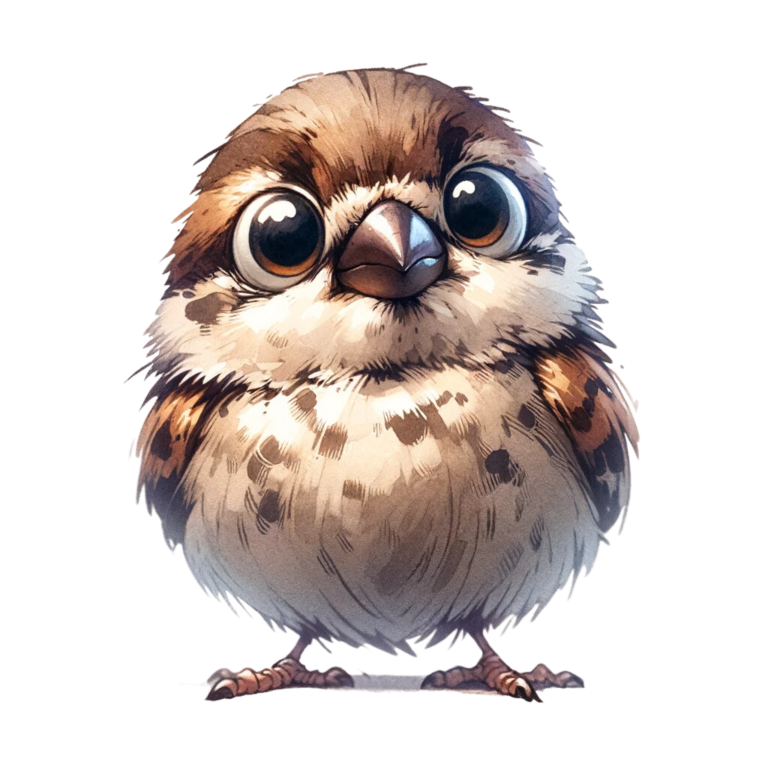 Brown Sparrow Bird With White Chest Vinyl Sticker Decal