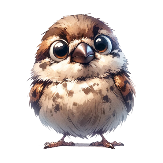 Brown Sparrow Bird With White Chest Vinyl Sticker Decal