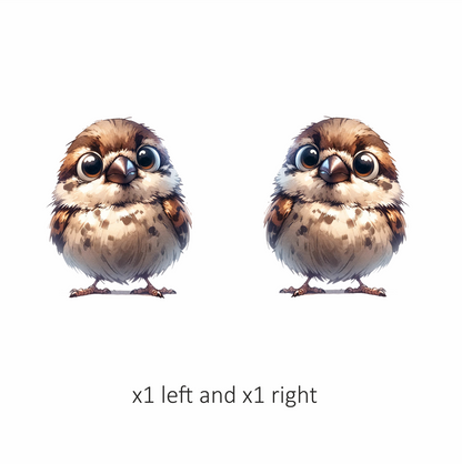 Brown Sparrow Bird With White Chest Vinyl Sticker Decal