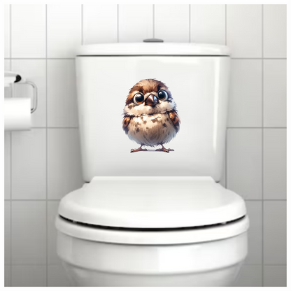 Brown Sparrow Bird With White Chest Vinyl Sticker Decal