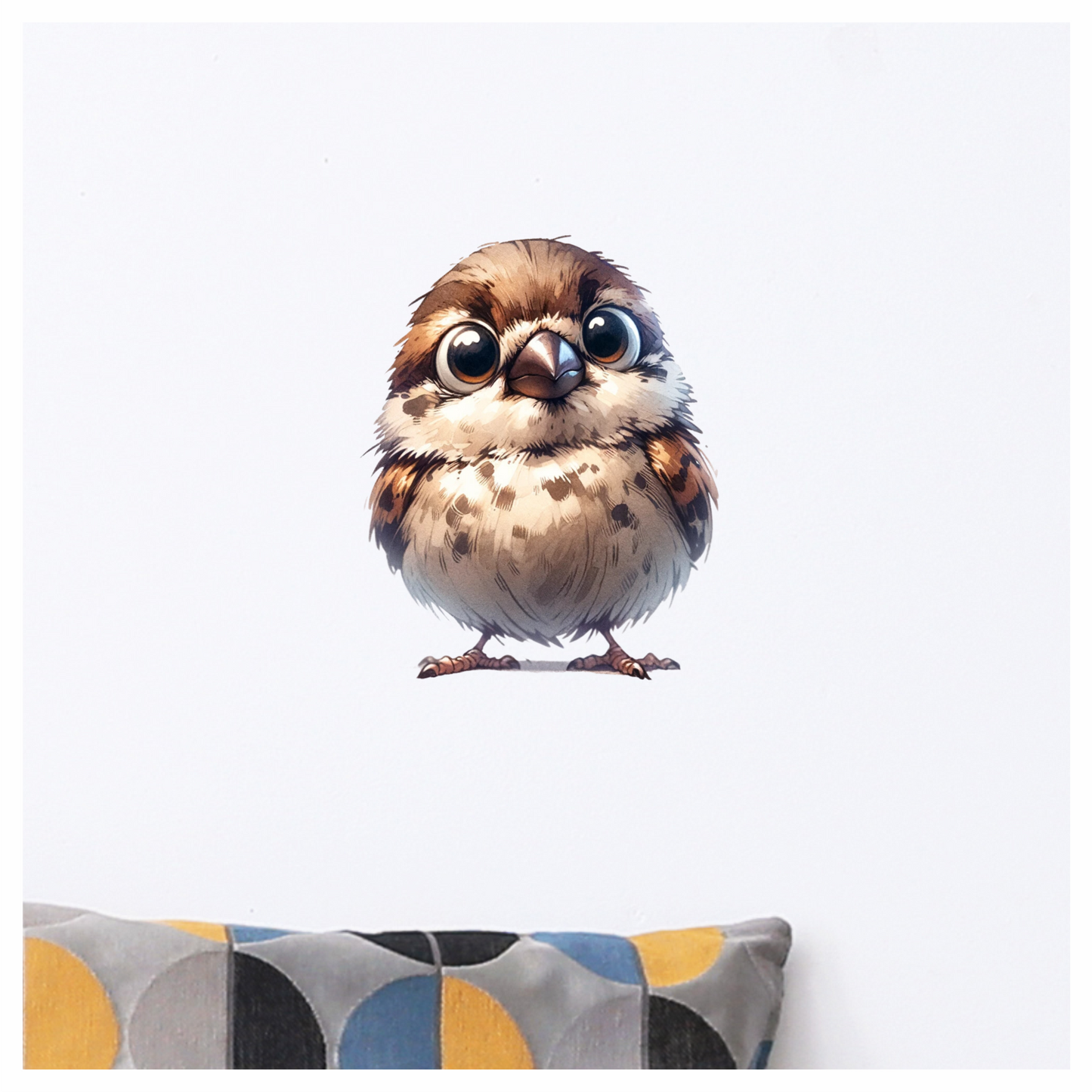 Brown Sparrow Bird With White Chest Vinyl Sticker Decal