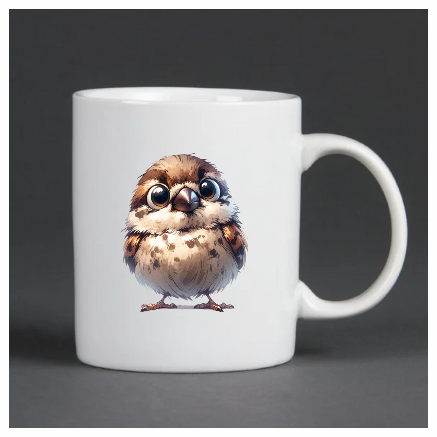 Brown Sparrow Bird With White Chest Vinyl Sticker Decal