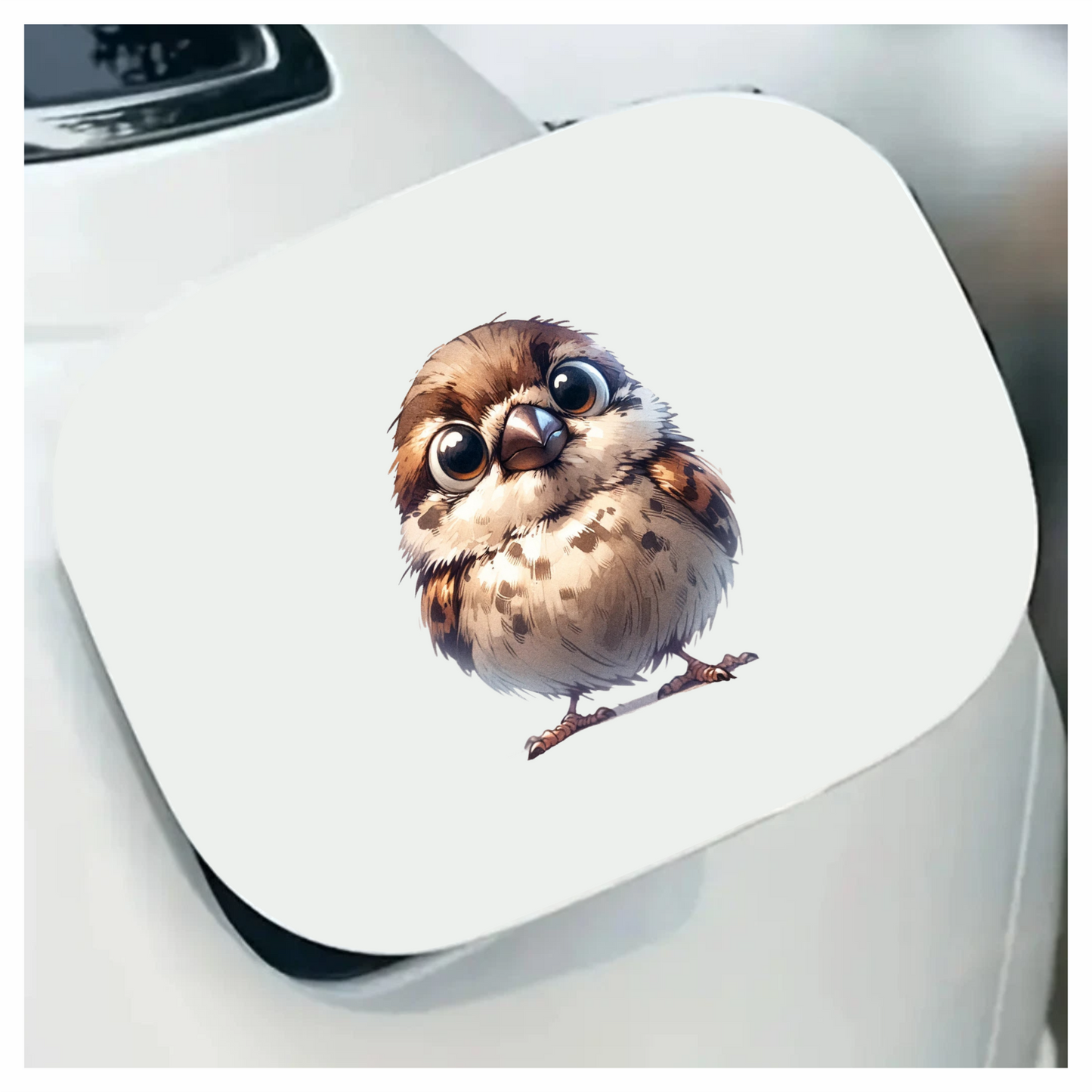 Brown Sparrow Bird With White Chest Vinyl Sticker Decal
