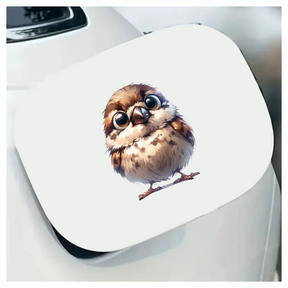 Brown Sparrow Bird With White Chest Vinyl Sticker Decal