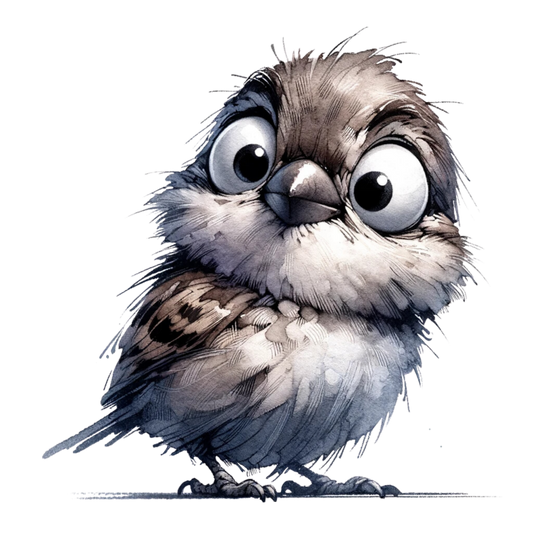 Grey Sparrow Bird With White Chest Vinyl Sticker Decal