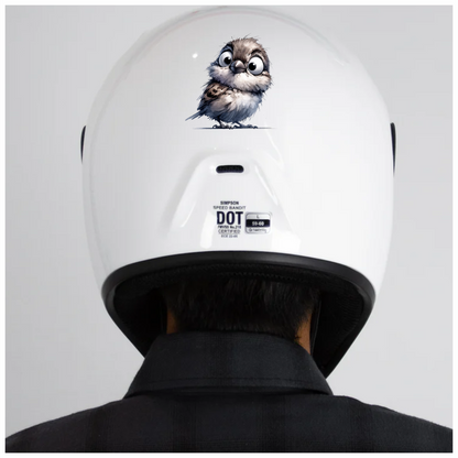 Grey Sparrow Bird With White Chest Vinyl Sticker Decal
